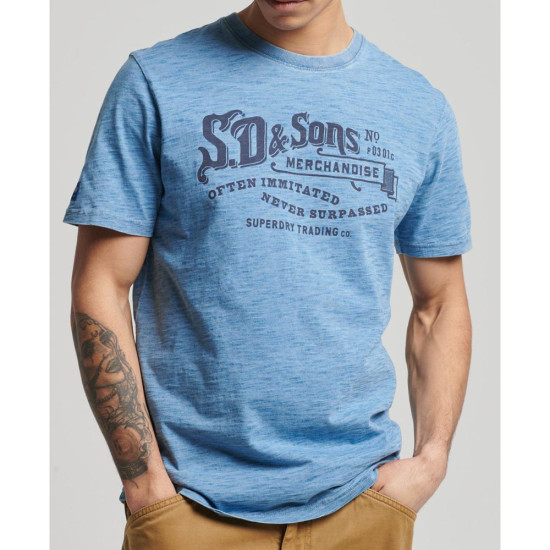 Superdry Ανδρική κοντομάνικη μπλούζα Vintage Script Style Indigo T-Shirt